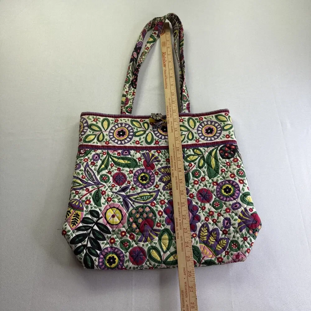 Vera Bradley Toggle Tote Viva La Vera Quilted Cotton Floral Shoulder Bag Retired